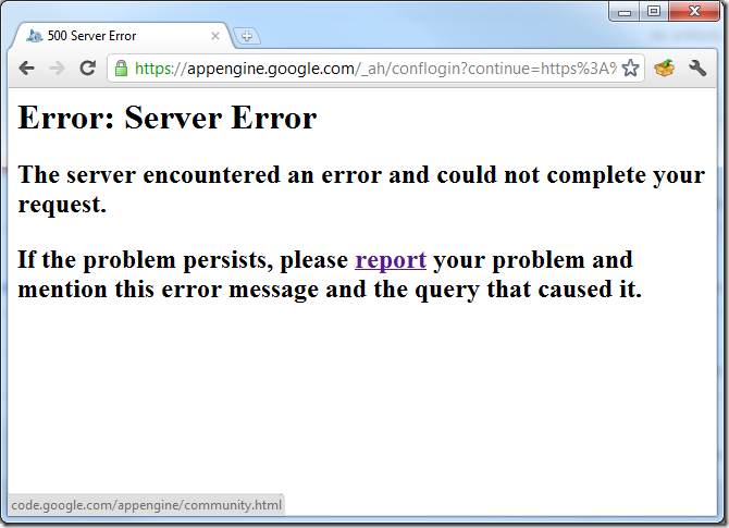 AppEngine Error